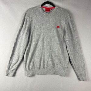 Hugo Boss San Cassius Sweater Mens Large‎ Gray Pullover Crew Neck Classic Preppy